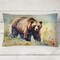Edge Collections - 12" X 16" - Multicolor - Grizzly Bear Throw Pillow Indoor Outdoor Couch Bed Patio Washable - 1 Piece